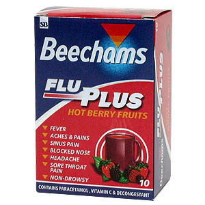 Beechams Flu Plus Hot Berry Fruits - Size: 10