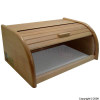 Unbranded Beechwood Bread Bin With Roll Top Lid