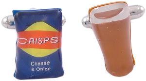 Unbranded Beer and Crisps Cufflinks