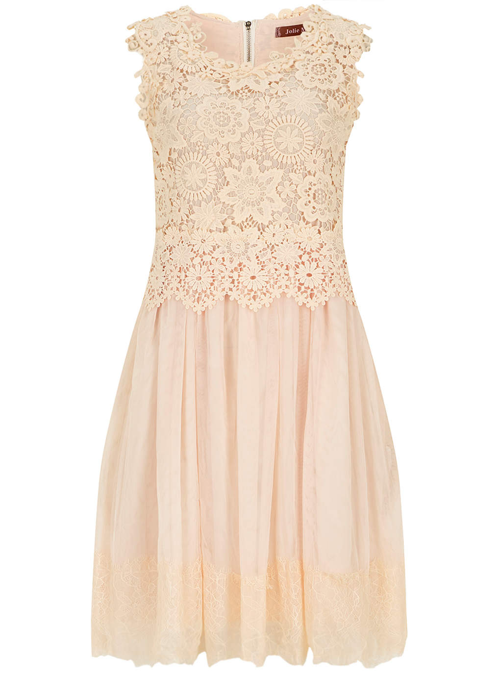Unbranded Beige Crochet Lace Prom Dress 61410201