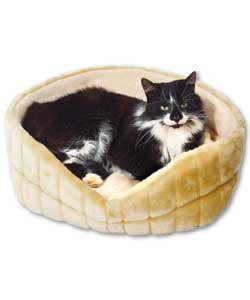 Beige Fleece Cat Bed