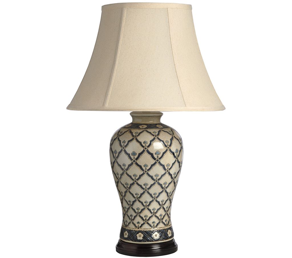 Unbranded Beige Patterned Ceramic Table Lamp