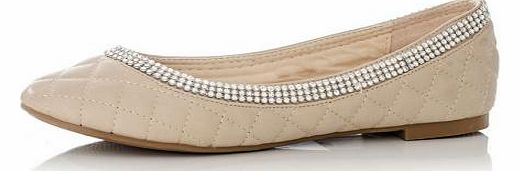 Unbranded Beige Quilted Diamante Pumps