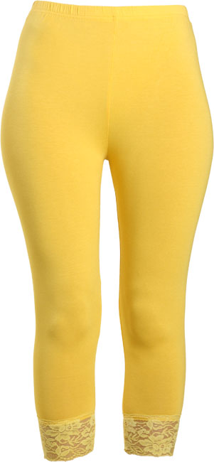 Unbranded Belinda Yellow lace trim leggings