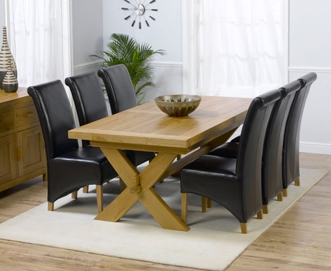 Unbranded Bellano Solid Oak Extending Dining Table and 6