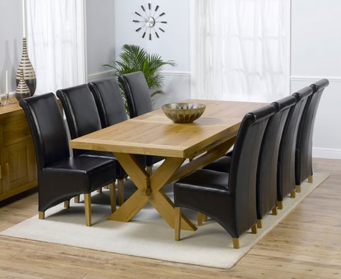 Unbranded Bellano Solid Oak Extending Dining Table and 8