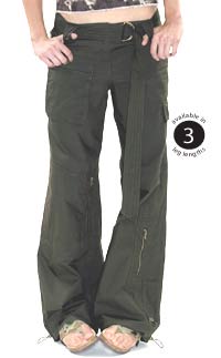 with adjustablr drawcord hems and zip fly