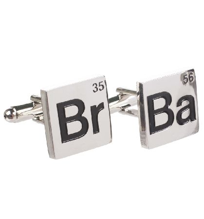 Unbranded Boxed Breaking Bad Silver Metal Logo Cufflinks