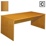 (C) Scandinavian Real Wood Veneer Large Desk-Teak