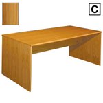(C) Scandinavian Real Wood Veneer Large Desk-Teak