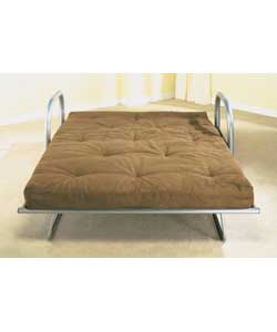 Cadiz Silver Futon and Coffee Suede Effect Mattress