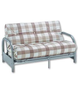Cadiz Silver Futon and Natural Check Mattress