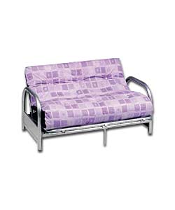 Cadiz Silver Futon with Lilac Mattress