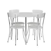 Unbranded Cafe 4 seater dining table with 4 chairs, White