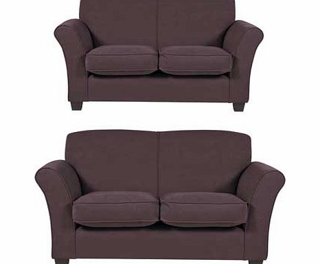 Unbranded Caitlin 2 Regular Sofas - Chocolate