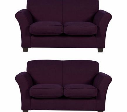 Unbranded Caitlin 2 Regular Sofas - Plum