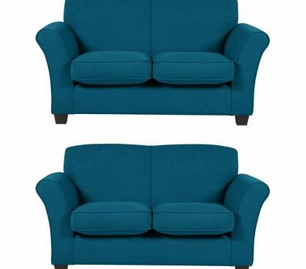 Unbranded Caitlin 2 Regular Sofas - Teal
