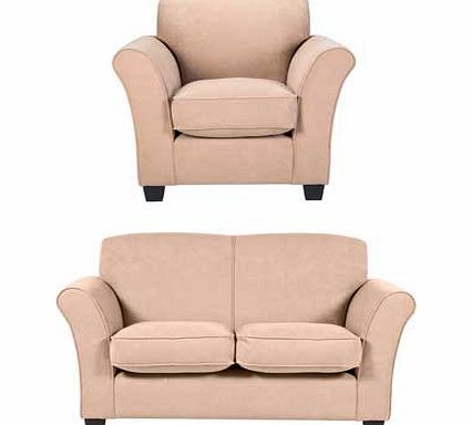 Unbranded Caitlin Fabric Regular Sofa and Chair - Mink