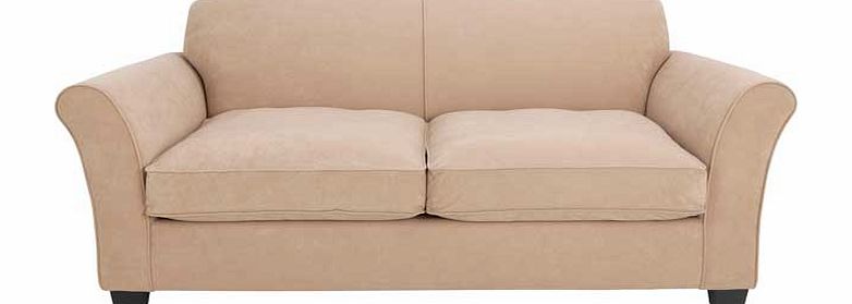 The Caitlin sofa bed has removable fibre-filled seat cushions and foam-filled back cushions. Part of the Caitlin collection Metal action Fold out bed mechanism. Small double. Micro suede upholstery. Removable cushion. Fibre seats and foam back cushio