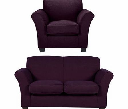 Unbranded Caitlin Regular Sofa and Chair - Plum