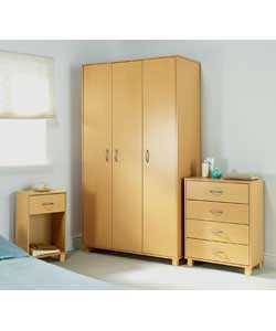 Calais 3-Piece Bedroom Package with 3-Door Robe - Beech