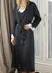 This long dressing gown is designed in 100% silk a