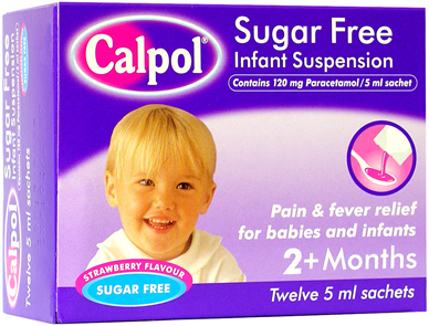 Unbranded Calpol Sugar-Free Infant Suspension Sachets 10x 5ml sachets