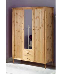 Calvina 3 Door Robe with 2 Drawers and Mirrored Door