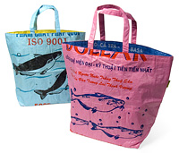 Unbranded Cambodian Recycled Rice Bags (Poppins Shopper Light Blue)