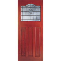 Cambridge Mortise/Tenon Door with Black Patina Double Glass (D)44mm (1 3/4in.)