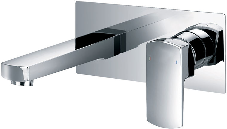 Unbranded Camille 2 Hole Wall Mounted Basin Mixer with Clicker Waste