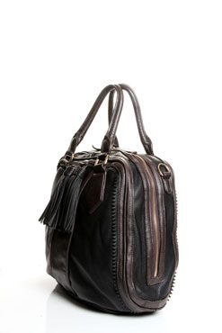 Unbranded Camille Contrast Bowler Bag With Tassle Trim