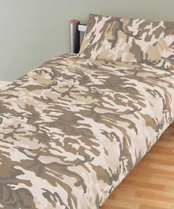 Camouflage Single Duvet Cover Set - Sand