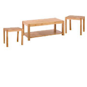 Campania coffee table & 2 side tables- rubberwood