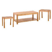 Campania coffee table & 2 side tables- rubberwood