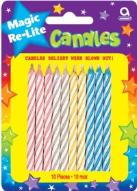 Unbranded Candles: Magic Re-Lite Stripe Pk10