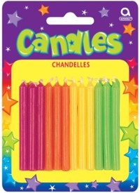Unbranded Candles: Neon Bright Asst. Pk20