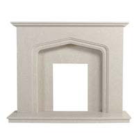 Pearl Stone micro marble surround complete with back panel and hearth, External Dimensions: (H)