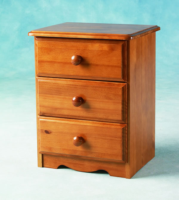 Canterbury 3 drawer bedside cabinet