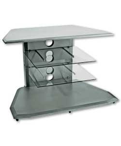 Stylish universal TV stand to suit most TVs up to 28in widescreen. Features 3 storage areas for