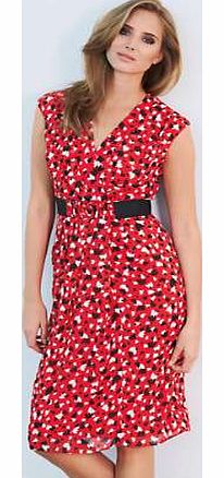 Unbranded Cap Sleeve Print Chiffon Dress