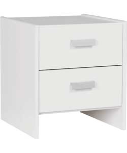 Unbranded Capella 2 Drawer Bedside Chest - Soft White