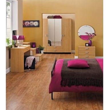 Unbranded Capella 3 Door Mirrored Wardrobe - Oak Effect