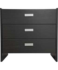 Unbranded Capella 3 Drawer Chest - Black Ash Effect