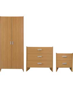 Unbranded Capella 3-Piece 2 Door Wardrobe Package - Oak