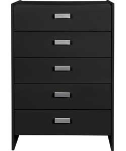 Unbranded Capella 5 Drawer Chest - Black Ash Effect