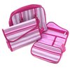 Stylish 3 bag set for all her overnight kit, including make-up, toiletries and wash kit.