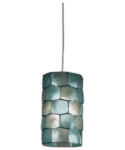 Unbranded Capiz Silver Frame Cylinder Non electrical Pendant