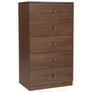 Cappuccino 5 drawer slim chest furniture