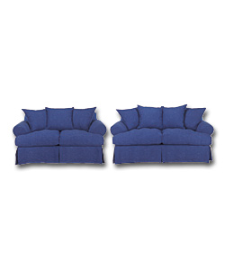 Capri Blue 2 Piece Suite - 2 sofa